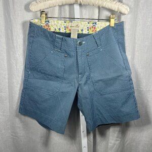 NWOT Horney Toad Organic Cotton Blend Shorts in Blue Stripe - Size 4